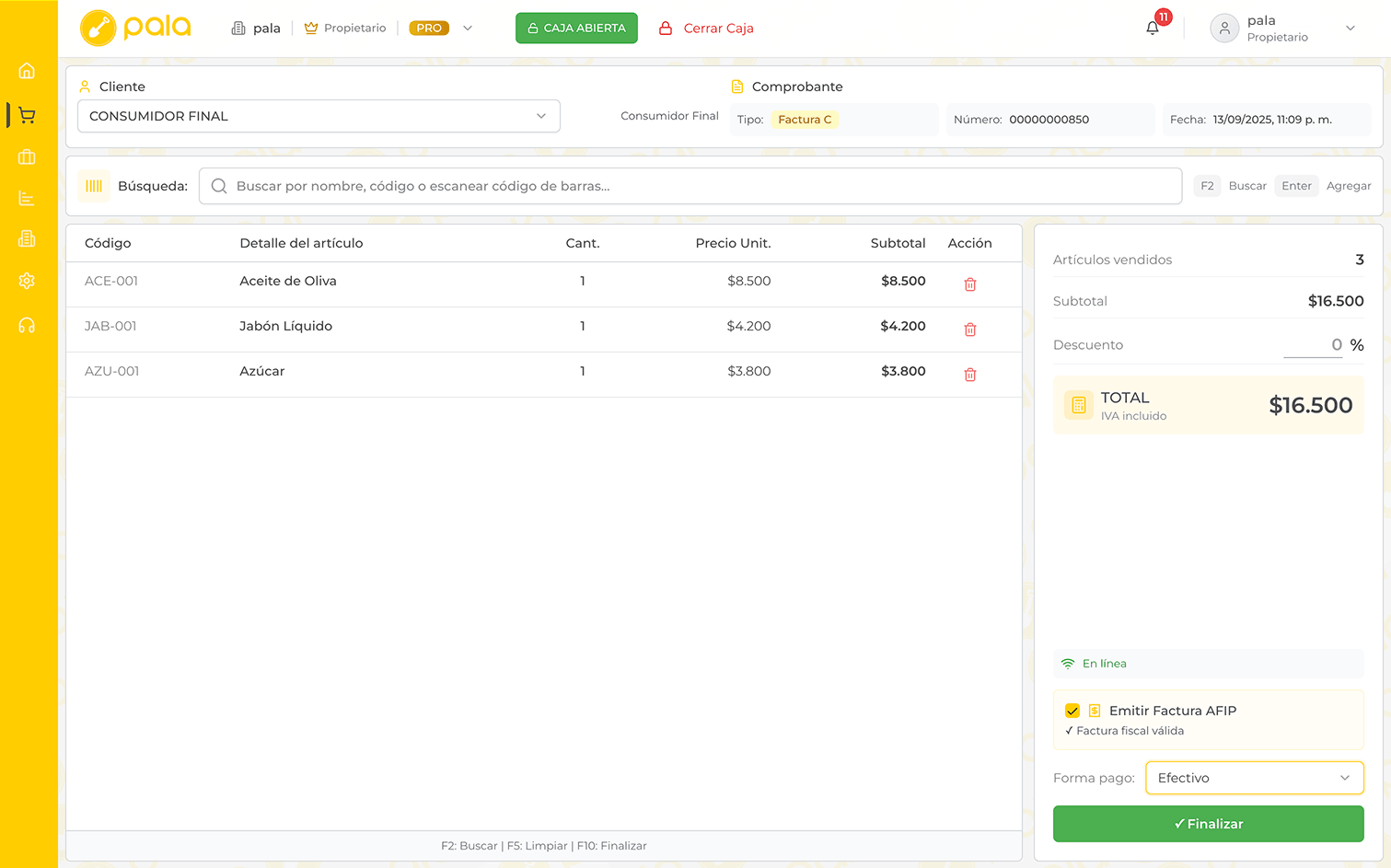 Pala Dashboard